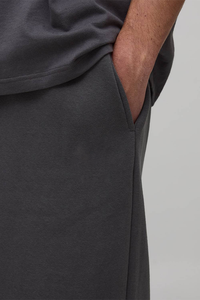 Pantalon de survêtement plissé minimaliste à jambe large pour homme, en molleton bouclette épais vintage, avec taille élastique, pour impression sérigraphique, vente en gros - Product Image 5