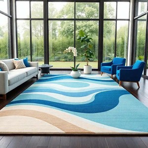Luxury Modern Hand Tufted Wave Abstract Carpet Large Area Rug Soft Plush for Living Room <b>Floor</b> Rug Stylish Bedroom Home Decor - Product Image 2