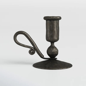 Farmhouse Chamber Stick Iron Candle Stand With Handle <b>Heat</b> Resistant Home Decoration Vintage Style Metal Holder - Product Image 3