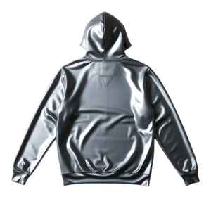 เสื้อฮู้ดครอปผู้หญิงแบบสะท้อนแสงเมทัลลิก ผ้ามันวาว แฟชั่นสตรีทแวร์ เสื้อผ้าระดับมืออาชีพ ผู้ผลิตเสื้อผ้า OEM ODM - Product Image 2
