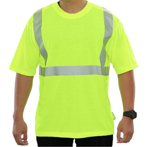 เสื้อยืดนิรภัยสะท้อนแสงสีเขียวมะนาว ใช้ได้ทั้งกลางวันและกลางคืน - Product Image 2