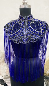 Capa de hombro con perlas y flecos para mujer, con borlas, para bodas, fiestas, eventos nocturnos, moda, cubrepecho. - Product Image 2