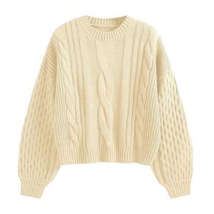 Hot Sale Women's Winter Casual Solid Color Pattern for Quik Dry <b>Crewneck</b> Pullover <b>Sweater</b> Set 100% Cotton From Bangladesh - Product Image 4