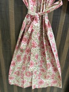 Bata Kimono de Algodón Rosa Floral para Mujer, Hecha a Mano, con Estampado Digital, Cuello en V, Cierre con Cordón, Transpirable, para Spa - Product Image 3