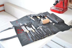 Étui de rangement professionnel pour couteaux en cuir pleine fleur de luxe, résistant aux odeurs, pour chef, LBKR-0054 - Product Image 3