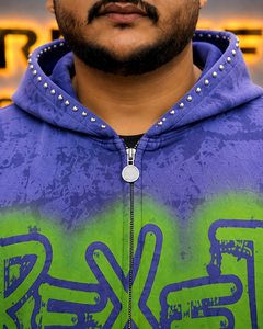 Custom <b>Men</b> <b>Zip</b> <b>Up</b> Hoodie Acid Wash Graphic Oversized Heavyweight Streetwear <b>Fleece</b> Hoodie OEM Private Label - Product Image 6