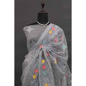 Sari de Diseño con Bordado Multicolor en Hilo y Zari para Eventos Especiales - Product Image 1