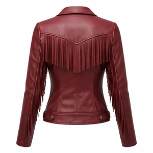 Chaqueta de Cuero para Mujer al por Mayor con Flecos, Diseño Personalizado - Directo del Fabricante OEM - Product Image 2