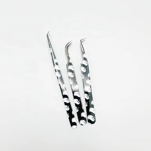 Pinzas de Acero Inoxidable Negras Nuevas al por Mayor con Punta Lisa Texturizada para Papel, Extensiones de Pestañas y Cuidado Personal - Product Image 4