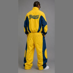 Conjunto Deportivo de Dos Piezas para Hombre, Estilo Veraniego, con Cierre de Media Cremallera, Chaqueta Cortavientos de Poliéster, Estilo Urbano Holgado - Product Image 6
