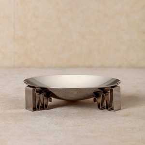 Frutero de Acero Inoxidable Plateado con Base Ondulada y Patas Curvadas, Centro de Mesa Moderno y Decorativo para el Hogar - Product Image 1