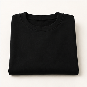 เสื้อสเวตเชิ้ตคอกลมทรงคลาสสิคผ้าริบเนื้อนุ่มสำหรับผู้ชายสีดำสนิท รุ่น MCRW-0001 ปรับแต่งได้ - Product Image 6