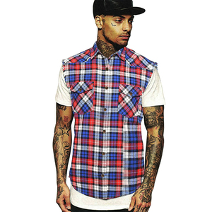 Camiseta sin mangas de franela para hombre, corte regular, camisa de trabajo con botones, de secado rápido, con dos bolsillos en el pecho, para primavera. - Product Image 4