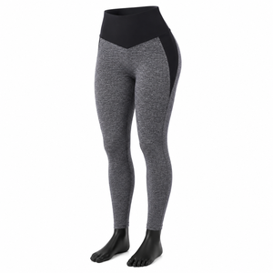 Leggings Deportivos Grises de Cintura Alta para Mujer, Pantalones de Yoga Sin Costuras, Elásticos, para Correr, Entrenamiento y Uso Diario - Product Image 2
