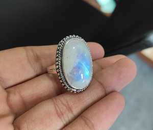 Anillo de Larimar Ovalado, Anillo de Plata de Ley con Piedra Azul, Joyería Hecha a Mano, Proveedor Mayorista - Product Image 1