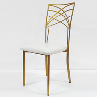 Chaises de salle à manger modernes empilables en métal doré pour mariage, appartement, parc – Durables, écologiques, pour salon