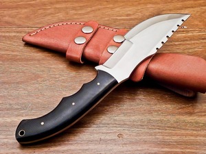 Cuchillo Bowie de Acero Inoxidable FH-85, Arte Vikingo Hecho a Mano, Mango Recto de Micarta, Punta de 10 Pulgadas, 3mm OEM |   Funda de Cuero Premium - Product Image 5