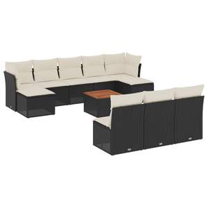 Juego de sofás de jardín modulares de ratán PE negro de 11 piezas - Product Image 2
