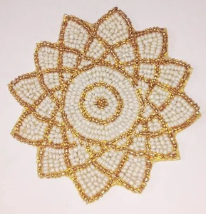 Handmade beaded <b>coasters</b> for coffee <b>tables</b> Decorative beaded <b>coaster</b> for home decor Eco friendly beaded drink <b>coasters</b> for gifts - Product Image 4