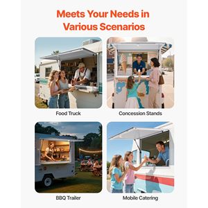 Finestra di Servizio in Lega di Alluminio 53x33 Pollici, Finestra per Food Truck con Angolo di Apertura di 85 Gradi - Product Image 6