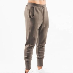 Men's Gray Cotton Spandex Sweatpants Elastic Waist <b>Drawstring</b> Closure Side Pockets Casual Joggers Autumn Wear - Product Image 2