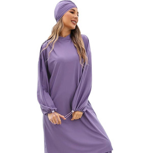 Muslim Women 2-Piece Set Full Cover <b>Islamic</b> Burkinis Modest Quick Dry Breathable Beachwear Customizable High Cut <b>Print</b> Swimwear - Product Image 6