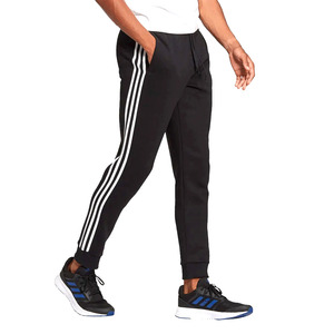 Men's Black Spandex/Cotton Lightweight Recycled Materials <b>Jogger</b> Pants <b>White</b> Side Stripes Elastic Waist Drawstring Casual for - Product Image 1