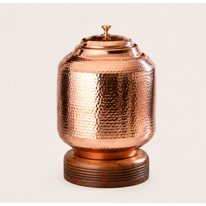 Distributeur d'eau en cuivre martelé Matka, directement de l'usine, avec support durable, finition antique, pot de stockage en cuivre, eau potable saine - Product Image 3