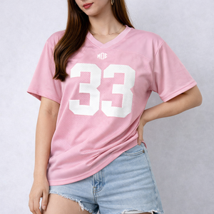 เสื้อฟุตบอลอเมริกันตาข่ายสำหรับผู้หญิงขายดีที่สุด ราคาถูก สั่งทำได้ตามแบบ ระบายอากาศได้ดี ผลิตจากโพลีเอสเตอร์ รับผลิตจำนวนมาก OEM สหรัฐอเมริกา - Product Image 2