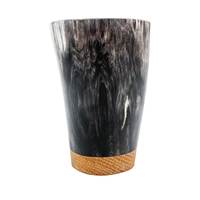 Verre à shot artisanal en corne de buffle naturelle GIFTY CRAFT – Tasse à boire rustique faite à la main, résistante à la chaleur, personnalisable