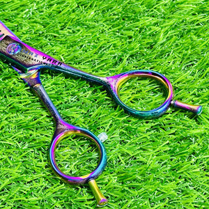 Great Performance Curved Thinning Scissors Multi Color 40 Teeth Hair <b>Shears</b> Reversed Thinner Professional Barber Styling <b>Tool</b> - Product Image 4