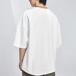 T-shirts tendance pour hommes 2026 – Tricotés, ultra-doux, respirants, de haute qualité, coupe oversize à épaules tombantes, en polyester/coton écologique - Product Image 3