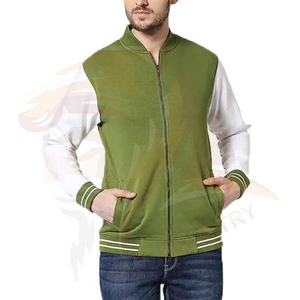 Wholesale High Quality <b>Stand</b> Collar Chenille Embroidery Wool/Viscose Sleeves Custom Front Baseball Letterman Men Varsity Jacket - Product Image 4