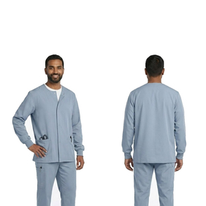 Blouse d'hôpital à manches longues avec fermeture boutonnée, haut de blouse professionnelle pour infirmières et médecins, blouses pour le personnel hospitalier - Product Image 3