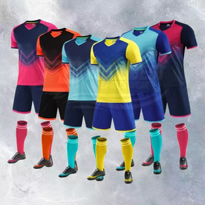 Men's V-Neck Soccer Uniform Set Short Sleeve Jersey Shorts Moisture Wicking Polyester Gradient Color All Seasons <b>Athletic</b> Fit - Product Image 6