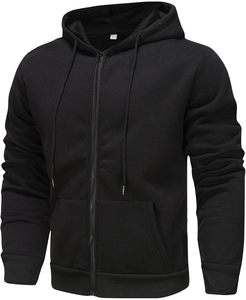 เสื้อฮู้ดซิปเต็มพรีเมี่ยมสำหรับผู้ชายทรงสลิมฟิตผ้าฟลีซสัมผัสนุ่มบุซับในเสื้อนอกใส่ได้ทุกวัน - Product Image 3