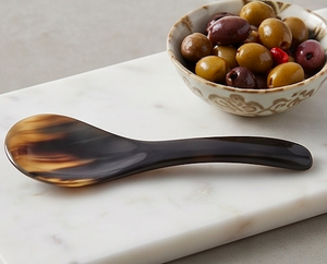 Cuchara para ensalada hecha a mano con cabeza de cuerno natural, utensilio de mesa pulido para buffet, bodas, fiestas, barras de ensaladas y recepción de invitados - Product Image 3