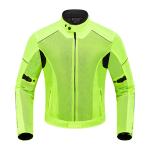 Wholesale Men's Breathable Mesh Motorcycle Jacket Full Sleeve Neon Green Summer Riding Wear for Adults - Product Image 1