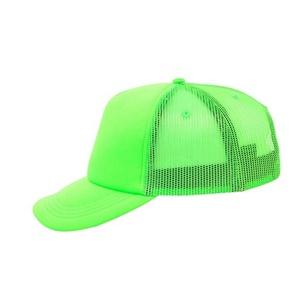 Casquette Trucker en Maille Vert Néon 6 Panneaux Réglable Unisexe Décontractée pour Printemps-Été - Product Image 3