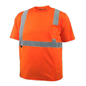 Camisa de Trabajo de Alta Visibilidad, Manga Corta, Reflectante, Transpirable, Protección Contra Incendios, 100% Poliéster, Secado Rápido, para Construcción - Product Image 1