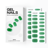 Autocollants pour ongles en gel semi-durci de qualité salon coréenne 100% réelle, couleur unie, végétaliens, sans cruauté, pour manucure