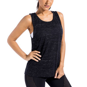 <b>Women's</b> Solid Color Scoop Neck Knitted Tank Top Breathable Sporty Style Black Yoga Gym Wear Sport <b>Singlet</b> Plus Size - Product Image 3