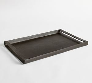Plateau de service rectangulaire de luxe noir mat en gros pour hôtels et restaurants – Vaisselle élégante et minimaliste en métal - Product Image 4