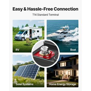 Batería LiFePO4 de 12V 200Ah, 15000 ciclos, ciclo profundo, fosfato de hierro y litio, baja temperatura, para almacenamiento de energía doméstico, con BMS integrado - Product Image 6