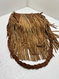 Bolso de Hombro Boho de Cuero Genuino con Flecos, Bolso Bandolera Hecho a Mano con Piedra Turquesa, Gran Capacidad, para Uso en Exteriores, a la Moda - Product Image 2