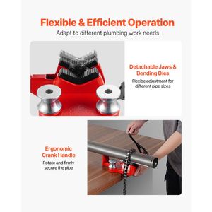 Tornillo de banco de cadena de alta resistencia con base de hierro fundido de 26 pulgadas, capacidad para tubos de 1/8 a 5 pulgadas, con placa de sujeción para enganche - Product Image 2