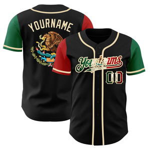 Camiseta de Béisbol Unisex Personalizada de Dos Tonos con la Bandera de México, Transpirable, Antibacteriana, de Secado Rápido, Bordada, para Softbol, para Hombre y Mujer - Product Image 3