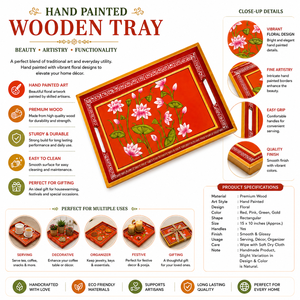 Colorful Handmade Eco-Friendly Contemporary <b>Wooden</b> Trays for Bedroom Apartment School Use - Product Image 6