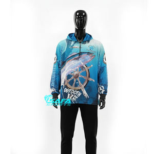 Sweat à capuche de pêche en plein air UPF50+ à séchage rapide et respirant, chemise de pêche sublimée pour hommes et femmes, logo personnalisé, vente en gros directe usine OEM - Product Image 3