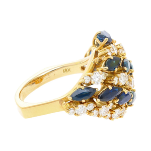 Bague Hiphop pour femme plaquée or 18 carats avec diamant marquise créé en laboratoire, sertissage pavé, alliance éternité, bijoux de fiançailles - Product Image 1